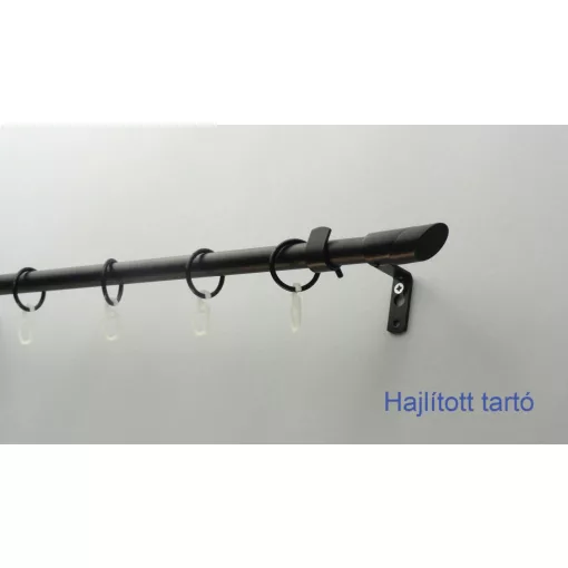 Fém karnisszett "Rúzs" - egysoros, fekete, 200 cm, ᴓ16 mm