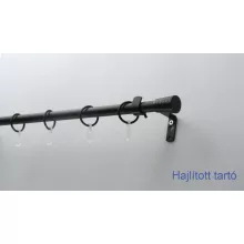 Fém karnisszett "Pódium" - egysoros, fekete, 200 cm, ᴓ16 mm