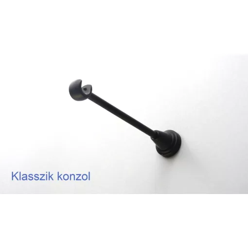 Fém karnisszett "Kupak" - egysoros, fekete, 240 cm, ᴓ16 mm
