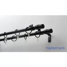 Fém karnisszett "Cilinder" - kétsoros, fekete, 120 cm, ᴓ16 mm
