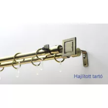 Fém karnisszett "Négyzet" - kétsoros, antik réz, 120 cm, ᴓ16 mm