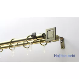   Fém karnisszett "Négyzet" - kétsoros, antik réz, 120 cm, ᴓ16 mm