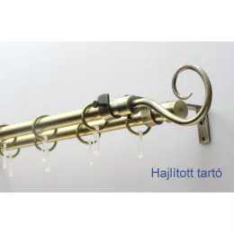   Fém karnisszett "Pásztorbot" - kétsoros, antik réz, 120 cm, ᴓ16 mm