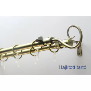   Fém karnisszett "Pásztorbot" - kétsoros, antik réz, 120 cm, ᴓ16 mm