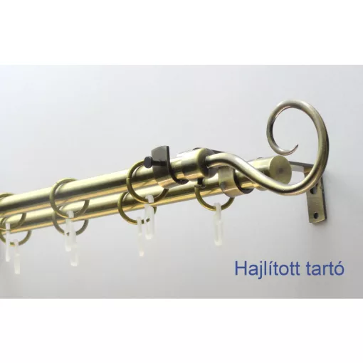 Fém karnisszett "Pásztorbot" - kétsoros, antik réz, 120 cm, ᴓ16 mm