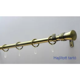   Fém karnisszett "Bordás Klasszik" - egysoros, antik réz, 120 cm, ᴓ16 mm
