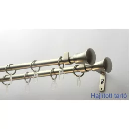   Fém karnisszett "Klasszik" - kétsoros, matt króm, 120 cm, ᴓ16 mm