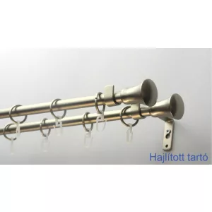   Fém karnisszett "Klasszik" - kétsoros, matt króm, 120 cm, ᴓ16 mm
