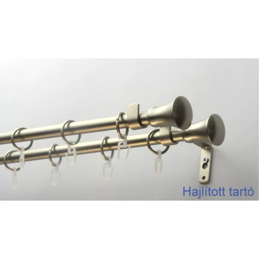 Fém karnisszett "Klasszik" - kétsoros, matt króm, 120 cm, ᴓ16 mm