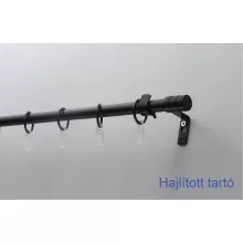 Fém karnisszett "Henger" - egysoros, fekete, 240 cm, ᴓ16 mm