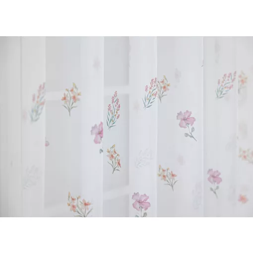  1952/180/02 - fehér voile, rózsaszín virágmintával, max. 175 cm magas