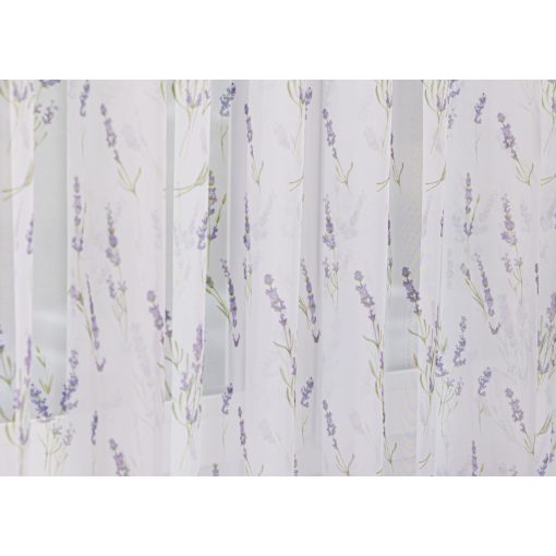  1952/290/01 - fehér voile, lila virágmintával, max. 285 cm magas