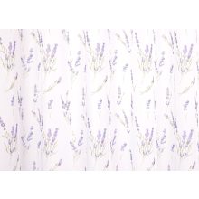  1952/290/01 - fehér voile, lila virágmintával, max. 285 cm magas