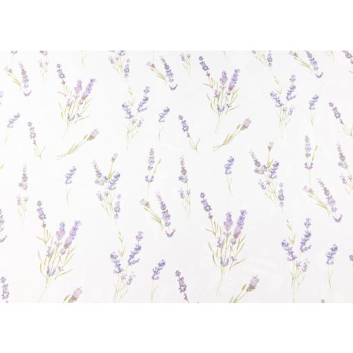  1952/290/01 - fehér voile, lila virágmintával, max. 285 cm magas