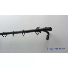   Fém karnisszett "Cilinder" - egysoros, fekete, 120 cm, ᴓ16 mm