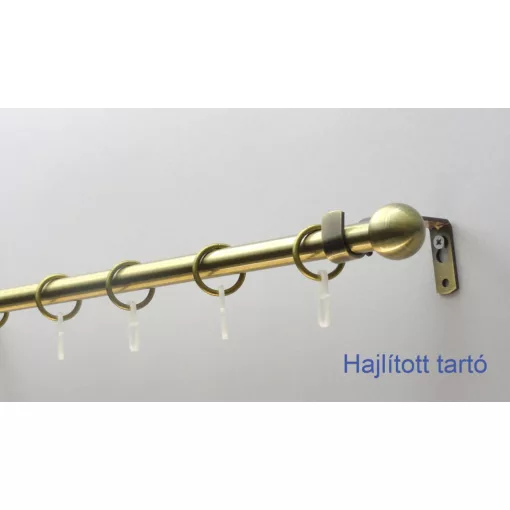 Fém karnisszett "Kis Gömb" - egysoros, antik réz, 240 cm, ᴓ16 mm