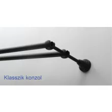 Fém karnisszett "Négyzet" - kétsoros, fekete, 120 cm, ᴓ16 mm