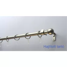 Fém karnisszett "Kis Gömb" - egysoros, matt króm, 120 cm, ᴓ16 mm
