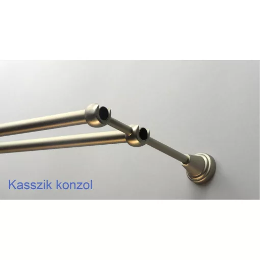 Fém karnisszett "Kis Gömb" - kétsoros, matt króm, 120 cm, ᴓ16 mm