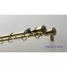   Fém karnisszett "Bordás Klasszik" - kétsoros, antik réz, 120 cm, ᴓ16 mm