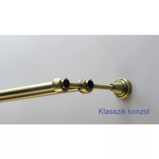 Fém karnisszett "Bordás Klasszik" - kétsoros, antik réz, 120 cm, ᴓ16 mm
