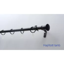   Fém karnisszett "Klasszik" - egysoros, fekete, 120 cm, ᴓ16 mm