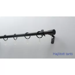   Fém karnisszett "Pódium" - egysoros, fekete, 120 cm, ᴓ16 mm