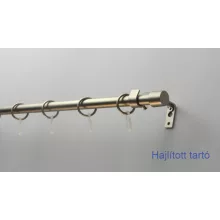 Fém karnisszett "Kupak" - egysoros, matt króm, 140 cm, ᴓ16 mm