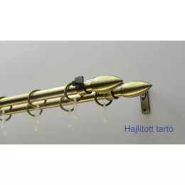   Fém karnisszett "Jégcsap" - kétsoros, antik réz, 120 cm, ᴓ16 mm