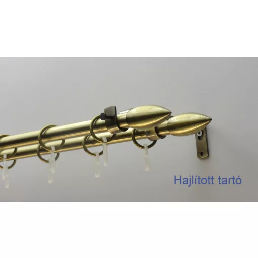 Fém karnisszett "Jégcsap" - kétsoros, antik réz, 120 cm, ᴓ16 mm