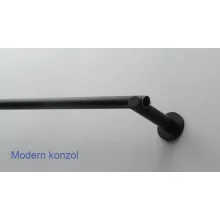Fém karnis szett - "Négyzet" - egysoros, fekete, 240 cm, ᴓ16 mm