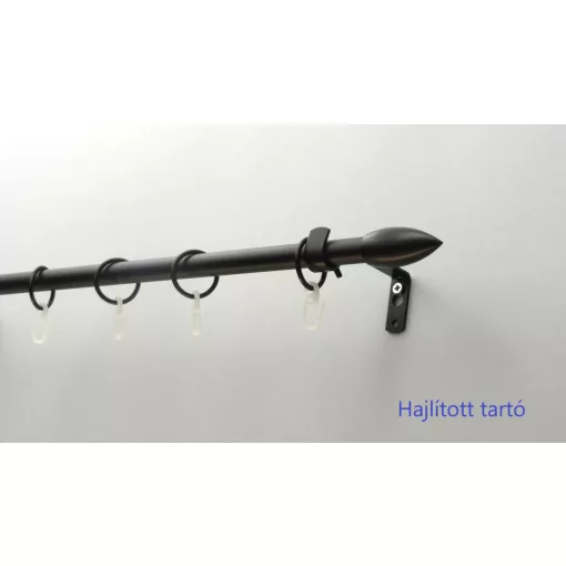 Fém karnisszett "Jégcsap" - egysoros, fekete, 240 cm, ᴓ16 mm