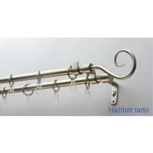 Fém karnisszett "Pásztorbot" - kétsoros, matt króm, 120 cm, ᴓ16 mm