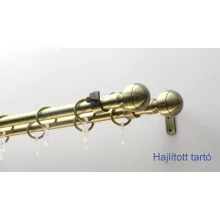Fém karnisszett "Glóbusz" - kétsoros, antik réz, 120 cm, ᴓ16 mm