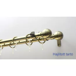   Fém karnisszett "Glóbusz" - kétsoros, antik réz, 120 cm, ᴓ16 mm