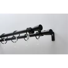 Fém karnisszett "Pódium" - kétsoros, fekete, 120 cm, ᴓ16 mm