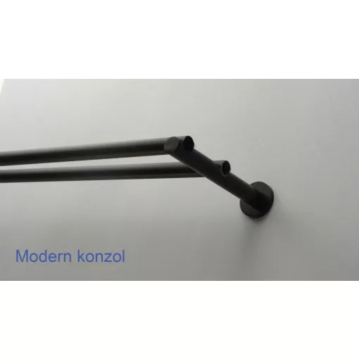 Fém karnisszett "Pódium" - kétsoros, fekete, 120 cm, ᴓ16 mm