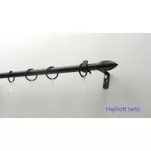 Fém karnisszett "Jégcsap" - egysoros, fekete, 200 cm, ᴓ16 mm