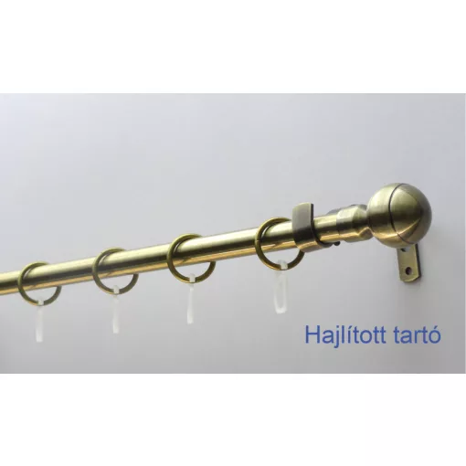 Fém karnisszett "Glóbusz" - egysoros, antik réz, 240 cm, ᴓ16 mm