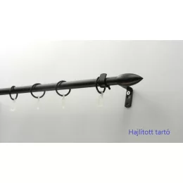   Fém karnisszett "Jégcsap" - egysoros, fekete, 120 cm, ᴓ16 mm