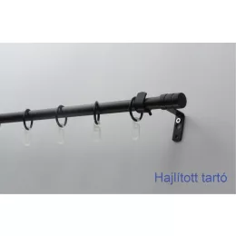   Fém karnisszett "Henger" - egysoros, fekete, 120 cm, ᴓ16 mm