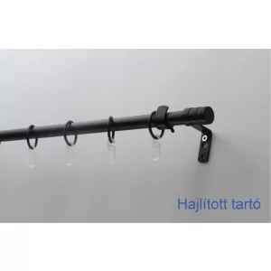   Fém karnisszett "Henger" - egysoros, fekete, 120 cm, ᴓ16 mm