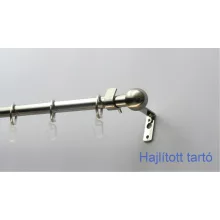Fém karnisszett "Kis Gömb" - egysoros, inox, 120 cm, ᴓ16 mm