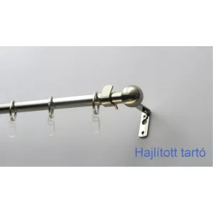   Fém karnisszett "Kis Gömb" - egysoros, inox, 120 cm, ᴓ16 mm