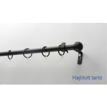 Fém karnisszett "Kis Gömb" - egysoros, fekete, 240 cm, ᴓ16 mm