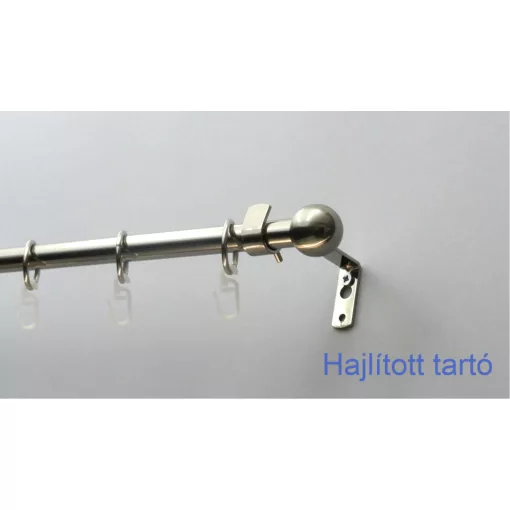 Fém karnisszett "Kis Gömb" - egysoros, inox, 140 cm, ᴓ16 mm