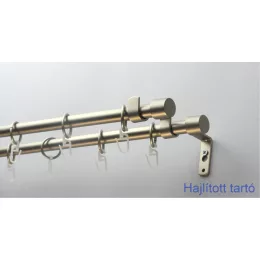   Fém karnisszett "Kupak" - kétsoros, inox, 120 cm, ᴓ16 mm