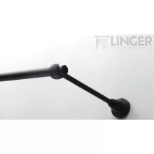 Fém karnisszett "Rúzs" - egysoros, fekete, 180 cm, ᴓ16 mm
