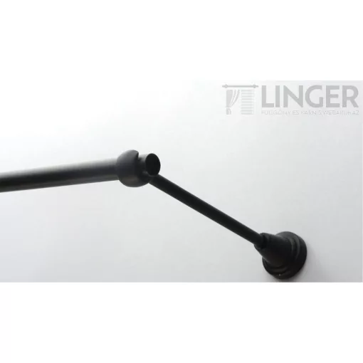 Fém karnisszett "Rúzs" - egysoros, fekete, 180 cm, ᴓ16 mm