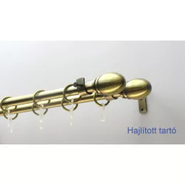   Fém karnisszett "Jogar" - kétsoros, antik réz, 120 cm, ᴓ16 mm
